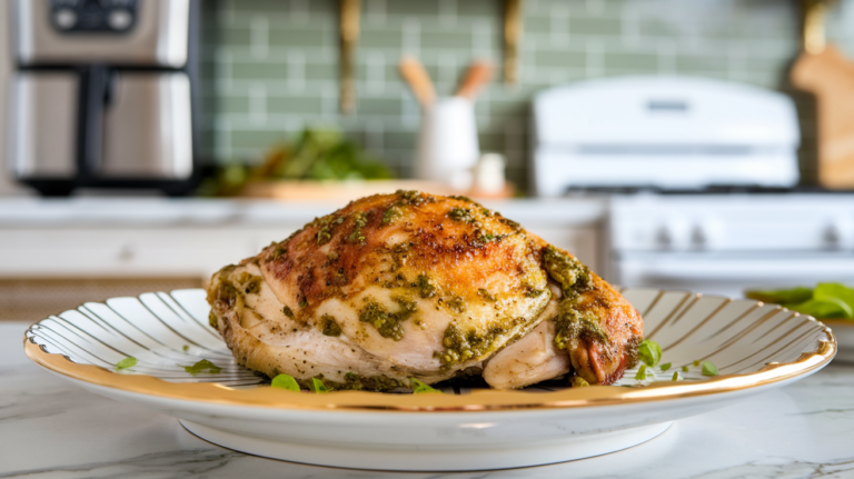 Air Fryer Pesto Chicken Thighs