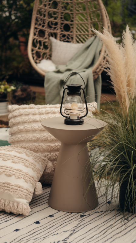 Detail shot of boho outdoor vignette