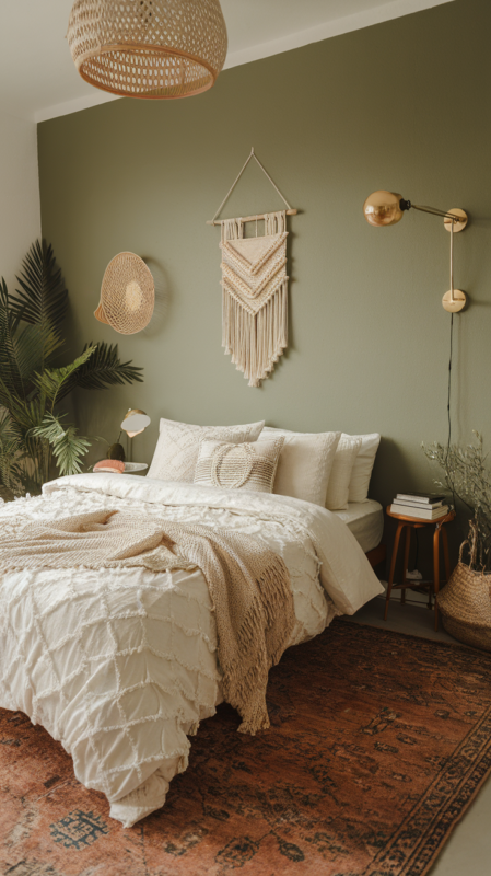 Detail shots of classic boho bedroom elements