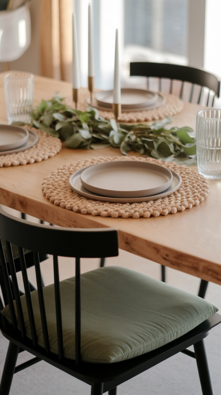 Detail shots of modern casual dining elements