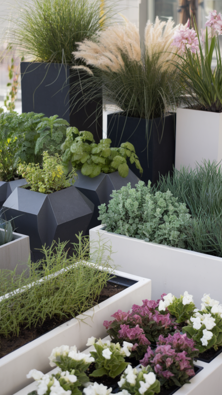 Multiple modern container garden zones