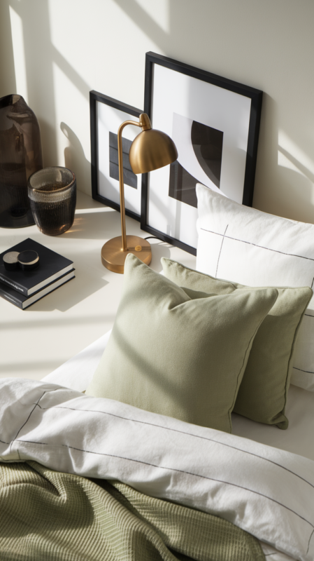 Styled collection of modern guest room essentials