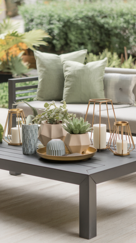 Styled collection of modern patio essentials