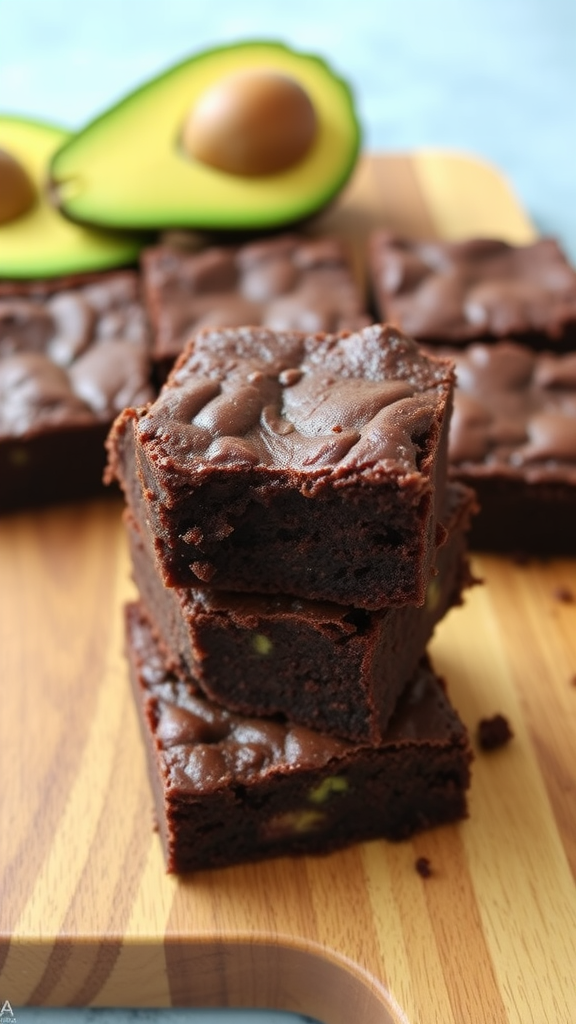 Air fryer chocolate avocado brownies with fresh avocados