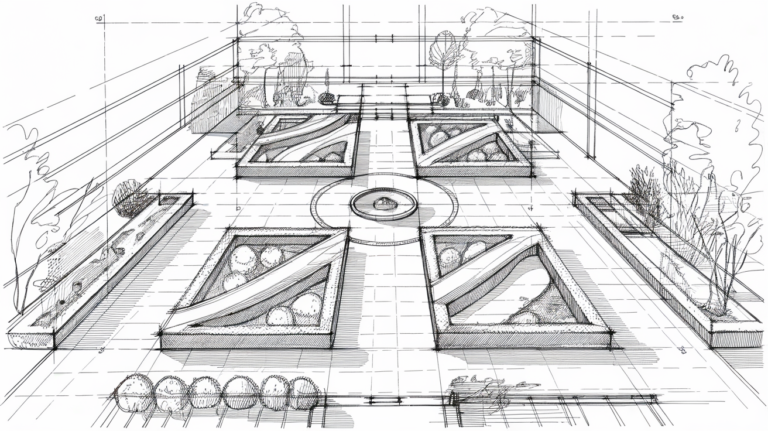 square garden design layout