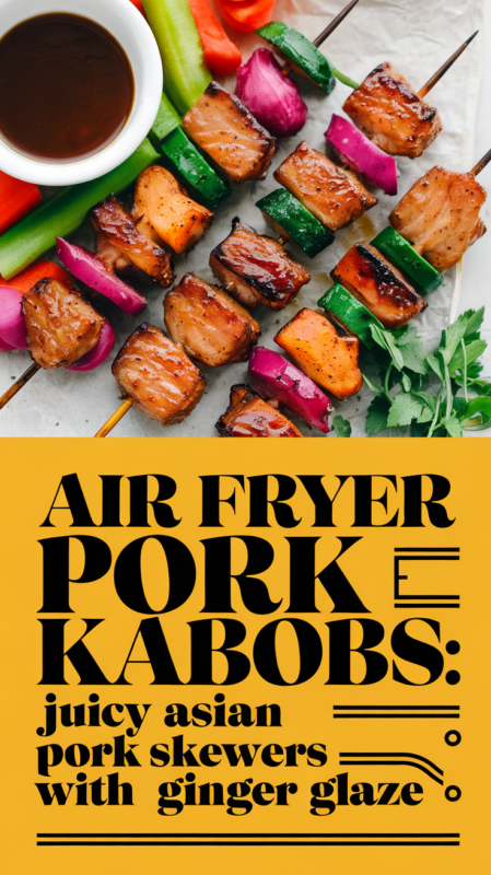 Air Fryer Pork Kabobs: Juicy Asian Pork Skewers with Ginger Glaze