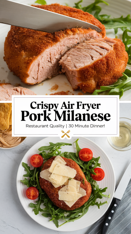 Air Fryer Pork Milanese with Arugula Salad - 30 Minute Gourmet Dinner