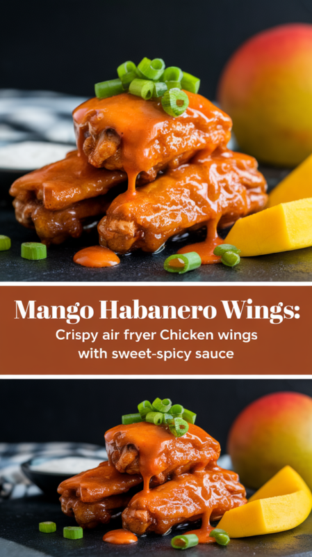 Mango Habanero Wings: Crispy Air Fryer Chicken Wings with Sweet-Spicy Sauce