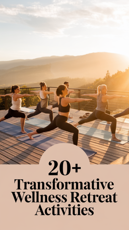 Group morning yoga session at sunrise during wellness retreat