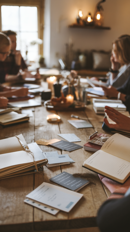 Personal development workshop at wellness retreat