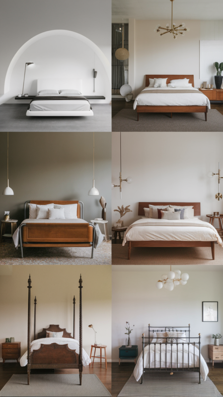 showcasing 6 rooms mixing modern and vintage elements in a guest bedroom