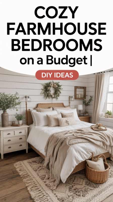 Budget-friendly cozy farmhouse bedroom ideas with affordable DIY decor solutions