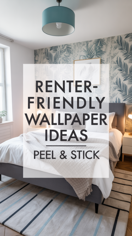 Peel and stick wallpaper ideas for bedroom perfect for renters and temporary installations