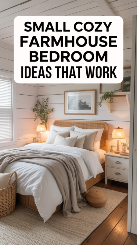 Small cozy farmhouse bedroom ideas for maximizing space while maintaining style and comfort